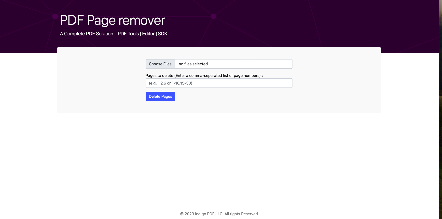 PDF Page Remover | Support Indigo PDF